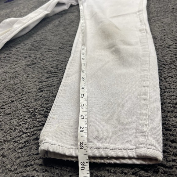 Vintage Levi's 501 Women's 24x29 Jeans White Off-White USA Made Button Fly Stain - Picture 8 of 12